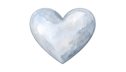 Gray heart watercolor