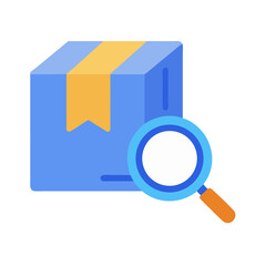 Package Tracking With Magnifying Glass Delivery Box Illustration