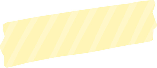 Yellow Striped Washi Tape Clipart – Decorative Masking Tape PNG for Scrapbook and Bullet Journal
