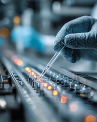 Laboratory Experiment in Science Facility Precision Testing High-Tech Equipment Focused View