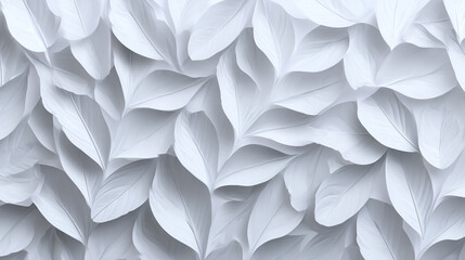 Elegant white foliage forms a dense seamless pattern creating a clean and modern textured background