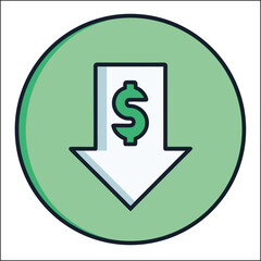 Money bag outline and glyph