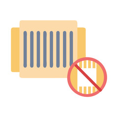Illustration of denied access to barcode system on black