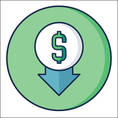 Money bag outline and glyph