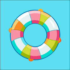 Obraz premium Life belt circle buoy vector safety icon