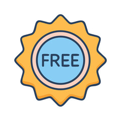 Isolated free vector icon on black background in flat design