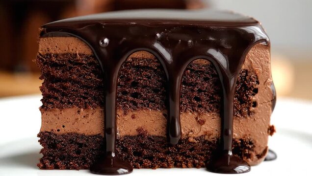 Chocolate Cake with Glazed Topping
