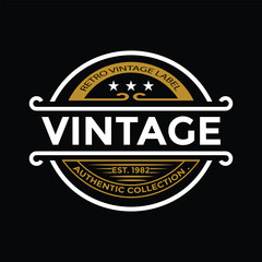 Retro Vintage Label Design for Authentic Collection Established in 1982