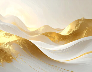 Modern Abstract Texture in White and Metallic Gold