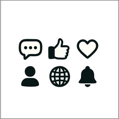 This vector illustration set offers a modern business concept of social media icons for web design and communication
