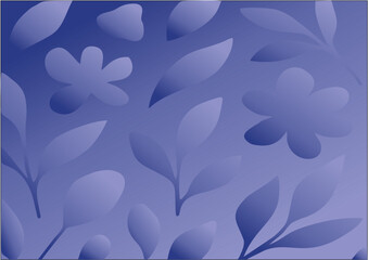 A seamless blue floral pattern illustration with abstract flowers, leaf, and a butterfly design for a nature spring wallpaper