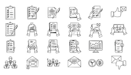 Vector art of collection of business and finance icons