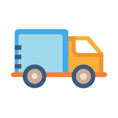 Flat illustration of a box truck delivery vehicle