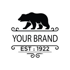 Classic Brand Logo with Bear Silhouette and Established Date of 1922