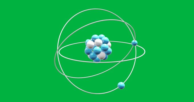 Animation of spinning atom icon over transparent background