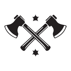 Crossed Axes with Stars A Symbol of Strength and Determination