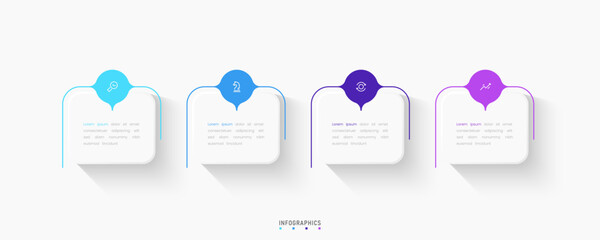 Vector Infographic label design template with icons and 4 options or steps. Can be used for process diagram, presentations, workflow layout, banner, flow chart, info graph.