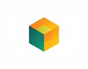Obraz premium Geometric cube, vibrant colors