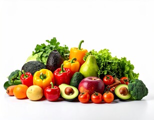 Colorful Assortment of Fresh Fruits and Vegetables for Healthy Eating.