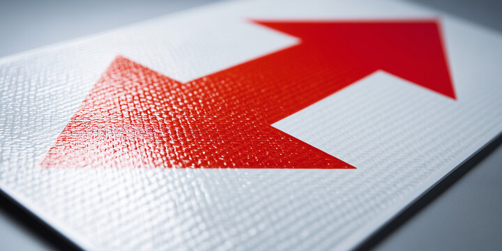 Red directional arrows on textured white background   - Powered by Adobe