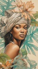 Obraz na płótnie Canvas Wallpaper african woman drawing sketch photography.