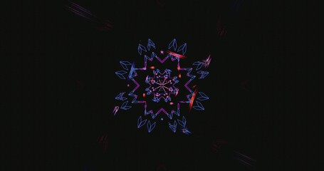 Colorful geometric pattern created with bright light effects