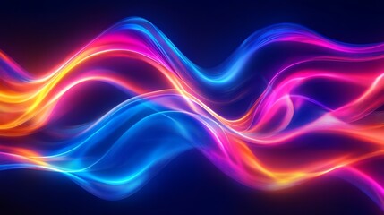 Fototapeta premium Vibrant waves of colorful abstract light.