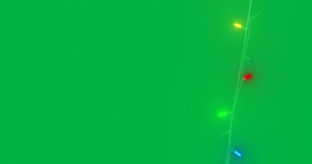 Animation of flickering christmas fairy lights on transparent background