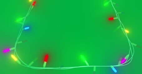 Animation of flickering christmas fairy lights on transparent background