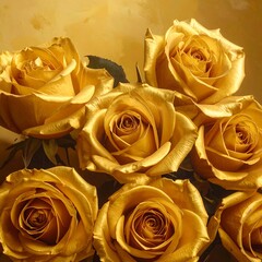 Close-up gold roses