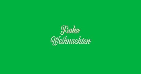 Animation of white frohe weihnachten text on transparent background - Powered by Adobe