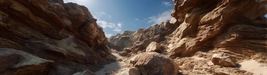 Fototapeta premium Majestic rock formations desert canyon hdr panoramic landscape daylight view
