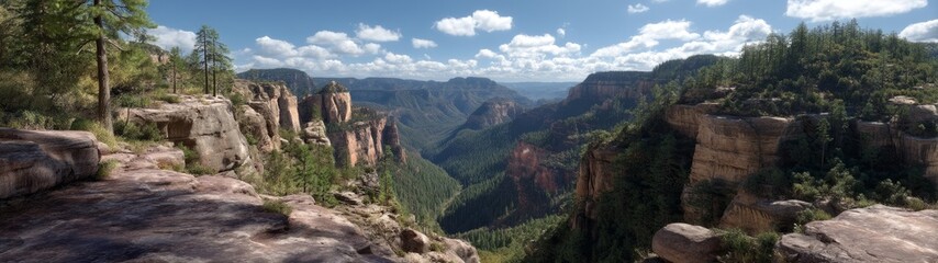 Stunning hdr panoramic view of nature's majesty in canyon outdoor landscape