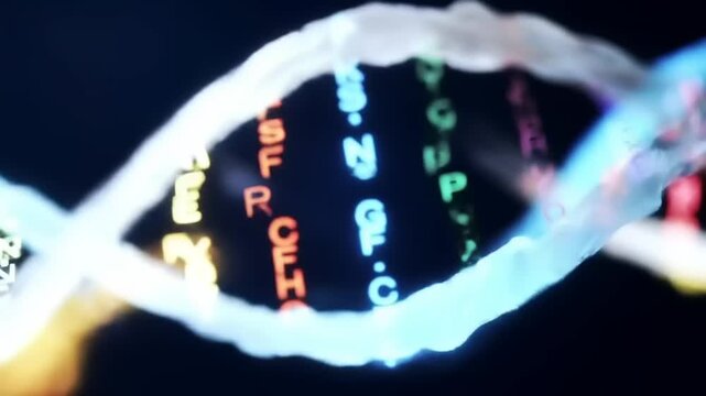 Abstract dna strand animation science biology genetics and technology