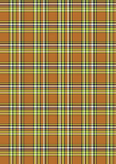 Seamless vector illustration of a green and yellow plaid pattern, a tartan check design suitable for fabric or wallpaper material