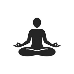 Peaceful Meditation Pose Silhouette.