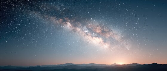 Macro Close Up of Starry Night Sky with Milky Way and Sunrise