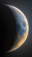 Moon crescent detailed view
