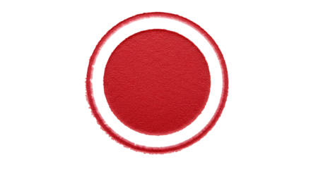 Red circle with white outline isolated PNG with Transparent Background