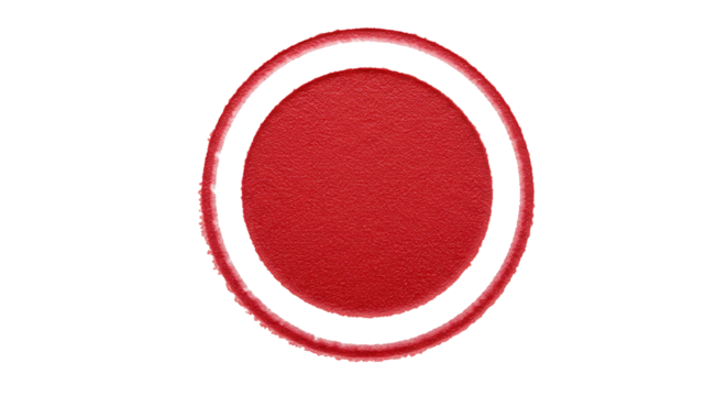 Red circle with white outline isolated PNG with Transparent Background