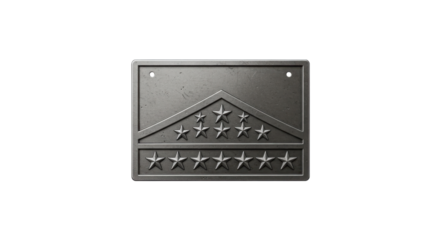 Metal plaque of the Arkansas state flag design isolated PNG with Transparent Background