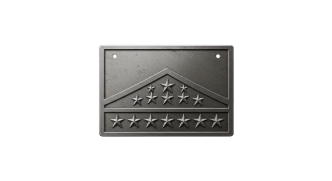 Metal plaque of the Arkansas state flag design isolated PNG with Transparent Background - Powered by Adobe