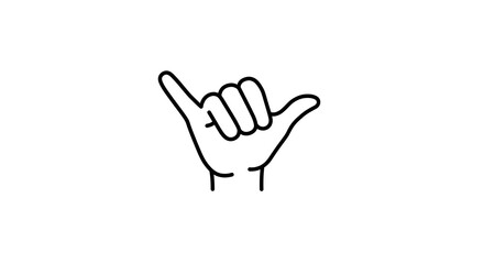 Obraz premium Hand gesture shaka sign with white background vector illustration