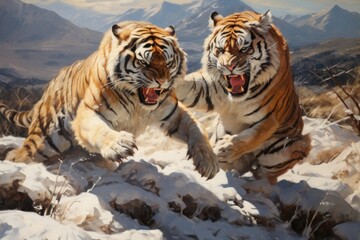 Obraz premium Tiger wildlife animal mammal.