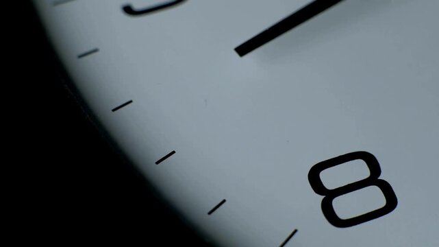 Close up white clock number moving fast forward. closeup watch timing concept business schedule hurry lifestyle