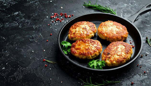 Delicious Fried Fish Cakes in a Pan.