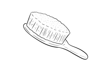 hair brush digital illustration drawing isolated
