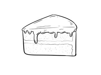 piece of cake digital illustration drawing isolated