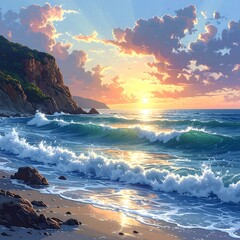 Coastal Sunset Serenity.