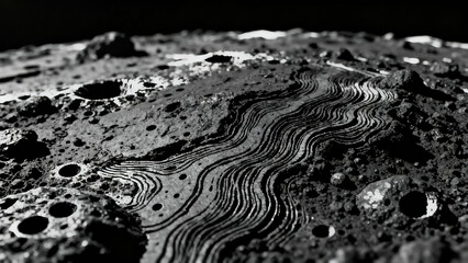Black and white planet surface